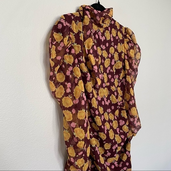 NWT keepsake the label dissolve long sleeve mini dress in chocolate rose sz.XXS - Picture 6 of 7